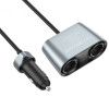 Автомобільний зарядний пристрій HOCO Z51 Establisher 147W(2C3A) 2-in-1 cigarette lighter car charger Metal Grey (6942007600439) - зображення 3