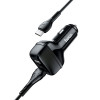 Автомобільний зарядний пристрій HOCO Z36 Leader dual port car charger set(Micro) Black (6931474727756) - зображення 3