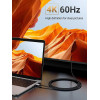Кабель UGREEN MM142 USB-C to HDMI Male to Male Cable Aluminum Shell 1.5m (Gray Black)(UGR-50570) (Black)- № 2
