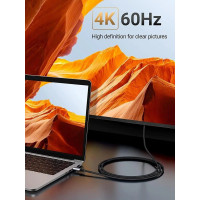 Кабель UGREEN MM142 USB-C to HDMI Male to Male Cable Aluminum Shell 1.5m (Gray Black)(UGR-50570) (Колір Black) - фото № 2