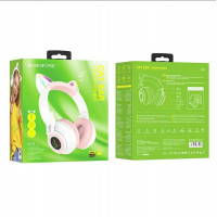 Бездротові навушники BOROFONE BO18 Cat ear BT headphones White (Колір Белый) - фото № 4