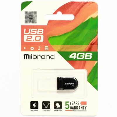 Flash Mibrand USB 2.0 Scorpio 4Gb Black - изображение 1