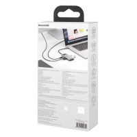 USB-хаб Baseus Metal Gleam Series 4-in-1 Multifunctional Type-C HUB Docking Station Gray（Type-C to HDMI*1+USB3.0*1+USB2.0*1+PD*1） (Колір Gray) - фото № 2