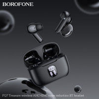 Бездротові навушники BOROFONE FQ7 Treasure wireless ANC+ENC noise reduction BT headset Black  - фото № 5