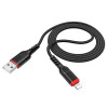 Кабель HOCO X59 USB to iP 2.4A, 1m, nylon, TPE connectors, Black - зображення 4