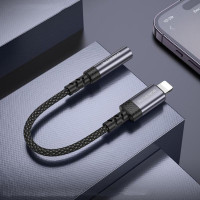 Перехідник BOROFONE BV24 Graceful digital audio converter cable iP to 3.5mm Metal Grey (Колір Metal Gray) - фото № 6
