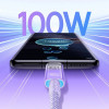 Кабель Baseus Explorer Series Fast Charging Cable with Smart Temperature Control USB-C to USB-C 100W 1m Nebula Purple - № 6