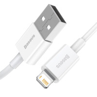 Кабель Baseus Superior Series Fast Charging Data Cable USB to iP 2.4A 0.25m White (Колір Білий) - фото № 3