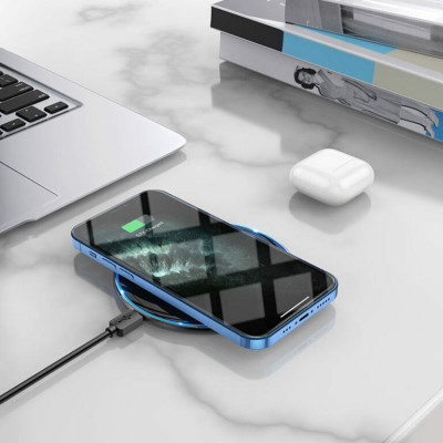 Бездротовий зарядний пристрій HOCO CW6 Pro Easy 15W charging wireless fast charger Black - изображение 5