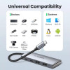 USB-хаб UGREEN CM480 USB-C to 2× USB 3.2+2×USB-C Adapter 10G (UGR-30758) (Metal Gray)- № 6