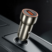 Автомобільний зарядний пристрій HOCO Z46 Blue shield single port QC3.0 18W Metal Gray (Цвет Metal Gray) - фото № 3