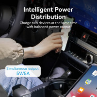 Автомобільний зарядний пристрій Vention Two-Port USB A+A(30/30) Car Charger Gray Mini Style Aluminium Alloy Type (FFEH0) (Цвет Серый) - фото № 3