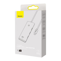 USB-хаб Baseus Lite Series 4-Port Type-C HUB Adapter (Type-C to USB 3.0*4) 25cm Black (Колір 7073) - фото № 2