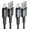 Кабель ACEFAST C1-02 USB to iP 2.4A, 1.2m, nylon, aluminum connectors, Black - зображення 3