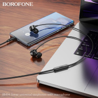 Навушники BOROFONE BM94 Sonar universal earphones with microphone Black (Цвет Black) - фото № 4