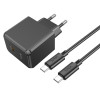 Мережевий зарядний пристрій HOCO CS13A Ocean single port PD20W charger set(Type-C to Type-C) Black - изображение 2