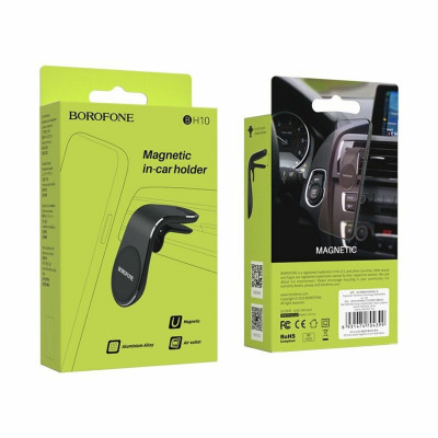 Тримач для мобільного BOROFONE BH10 Air outlet magnetic in-car holder Silver (BH10S) - зображення 5
