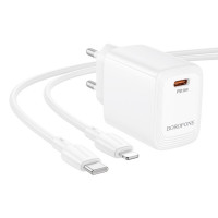 Мережевий зарядний пристрій BOROFONE BN28 Fuente single port PD30W charger (EU) White (Колір Білий) - фото № 3