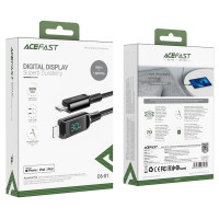 Кабель ACEFAST C6-01 Type-C to iP, 3A, 30W, 1.2m, nylon, zinc connectors, Black (Цвет Черный) - фото № 4