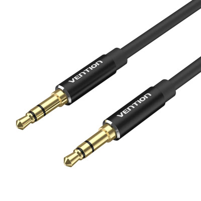 Кабель Vention 3.5mm Male to Male Audio Cable 0.5M Black Aluminum Alloy Type (BAXBD) (BAXBD) - изображение 1