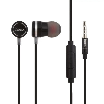 Навушники HOCO M16 Ling sound metal universal earphone with mic Black (6957531051701) - зображення 1