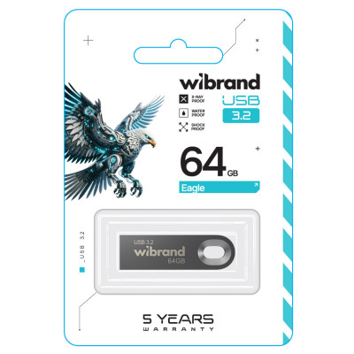 Flash Wibrand USB 3.2 Gen1 Eagle 64GB Grey - зображення 2