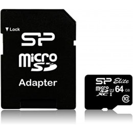 microSDXC (UHS-1) SiliconPower Elite 64Gb class 10 (adapter SD)
