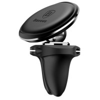 Автотримач для телефона Baseus Magnetic Air Vent Car Mount Holder with cable clip Black (Цвет Черный) - фото № 3