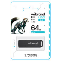 Флеш-накопичувач Wibrand USB 2.0 Mink 64Gb Black (Цвет Черный) - фото № 2
