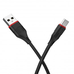 Кабель BOROFONE BX17 USB to Type-C 2A, 1m, PVC, TPE connectors, Black