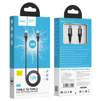 Кабель HOCO X50 Type-C to Type-C Exquisito 100W charging data cable(L=1M) Black (Цвет 7073) - фото № 5