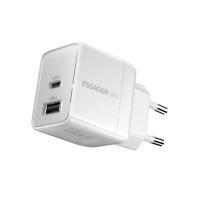 Мережевий зарядний пристрій ESSAGER ECT33W Gan 1USB 1T-C 33W white (Цвет Білий) - фото № 2