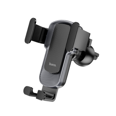 Тримач для мобільного HOCO CA103 vertical and horizontal air outlet gravity car holder Black Metal Gray - зображення 1