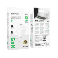 Мережевий зарядний пристрій BOROFONE BN26 Fuente single-port PD20W charger (EU) White (Цвет Білий) - фото № 2