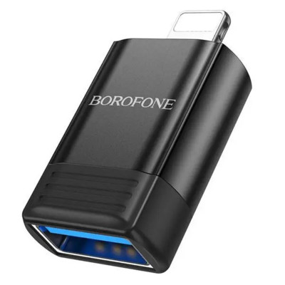 Адаптер BOROFONE BV18 iP male to USB female USB2.0 adapter Black - зображення 1