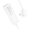 Мережевий подовжувач HOCO AC10A Barry PD65W GaN (2C2A with 1 socket) desktop charger White (Білий)- № 4