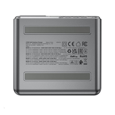 Мережевий зарядний пристрій ACEFAST Z4 PD218W GaN (3*USB-C+USB-A) desktop charging adapter,space Gray - зображення 5