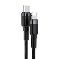 Кабель Baseus Cafule Cable Type-C to iP PD 20W 1m Gray+Black (Колір Темно-серый) - фото № 2