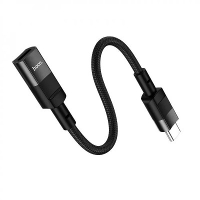 Кабель HOCO U107 Type-C male to iP female adapter cable(L=0.1m) Black (6931474789983) - зображення 2