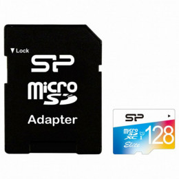 microSDXC (UHS-1) SiliconPower Elite Color (White) 128Gb class 10 (adapter SD)