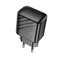 Мережевий зарядний пристрій HOCO CS24A Puerto single-port PD25W charger (EU) Black (Цвет 7073) - фото № 3