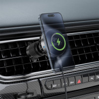Автотримач для телефона з БЗП ACEFAST D40 Qi2 Magnetic Wireless Charging car holder with Ice Cooling for air vent Metal gray (Колір 7073) - фото № 5