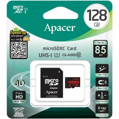 microSDXC (UHS-1) Apacer 128Gb class 10 R85MB/s (adapter SD) (AP128GMCSX10U5-R) - зображення 2