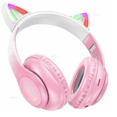 Навушники HOCO W42 Cat ears BT headphones Cherry Blossom - зображення 1