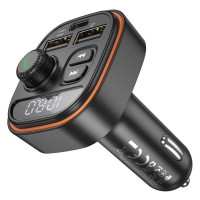 АЗП з FM-модулятором BOROFONE BC59 Heroic car BT FM transmitter Black (Колір 7073) - фото № 4