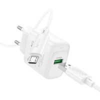 Мережевий зарядний пристрій HOCO C140A Smart single port QC3.0 charger set (Micro)(EU) White (Цвет Білий) - фото № 3