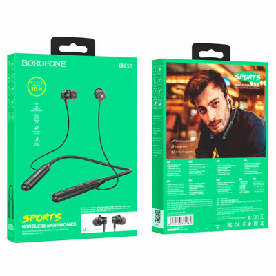Навушники BOROFONE BE56 Powerful sports BT earphones Black - зображення 4