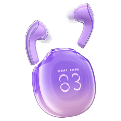 Навушники ACEFAST T9 Crystal (Air) color bluetooth earbuds Grape Purple - зображення 1