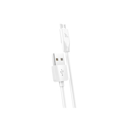 Кабель HOCO X1 USB to Micro 2.4A, 1м, ПВХ, разъемы ПВХ, Белый (6957531032038) - изображение 1