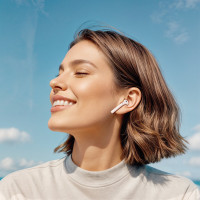 Бездротові навушники BOROFONE BW86 Brocade true wireless BT headset with touch screen White (Колір White) - фото № 8